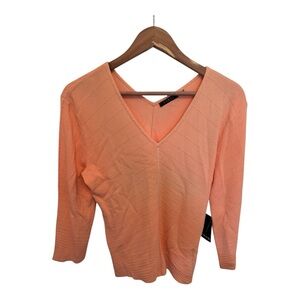 Peach V-Neck Women's Knit Top